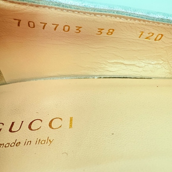 Gucci Multicolor Glitter leather baby Horsebit Lovelight Flat loafers EU 38 - Picture 6 of 9